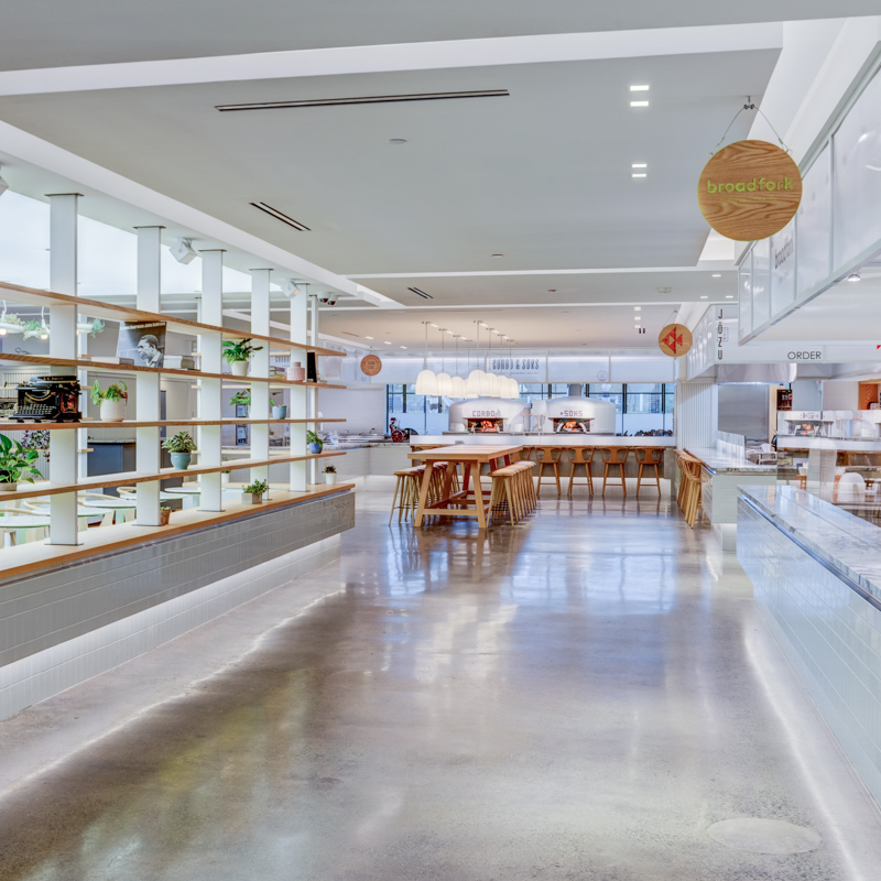 Architectural Photography of Bell Market Food Hall in Bell Works Holmdel New Jersey
