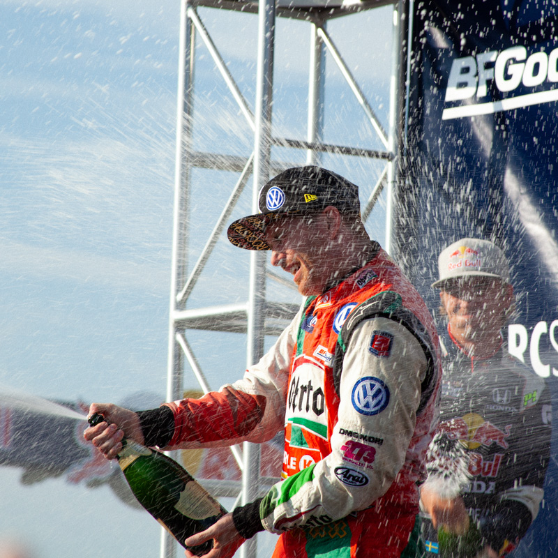 GRC Rallycross Racing Scott Speed Podium Celebration