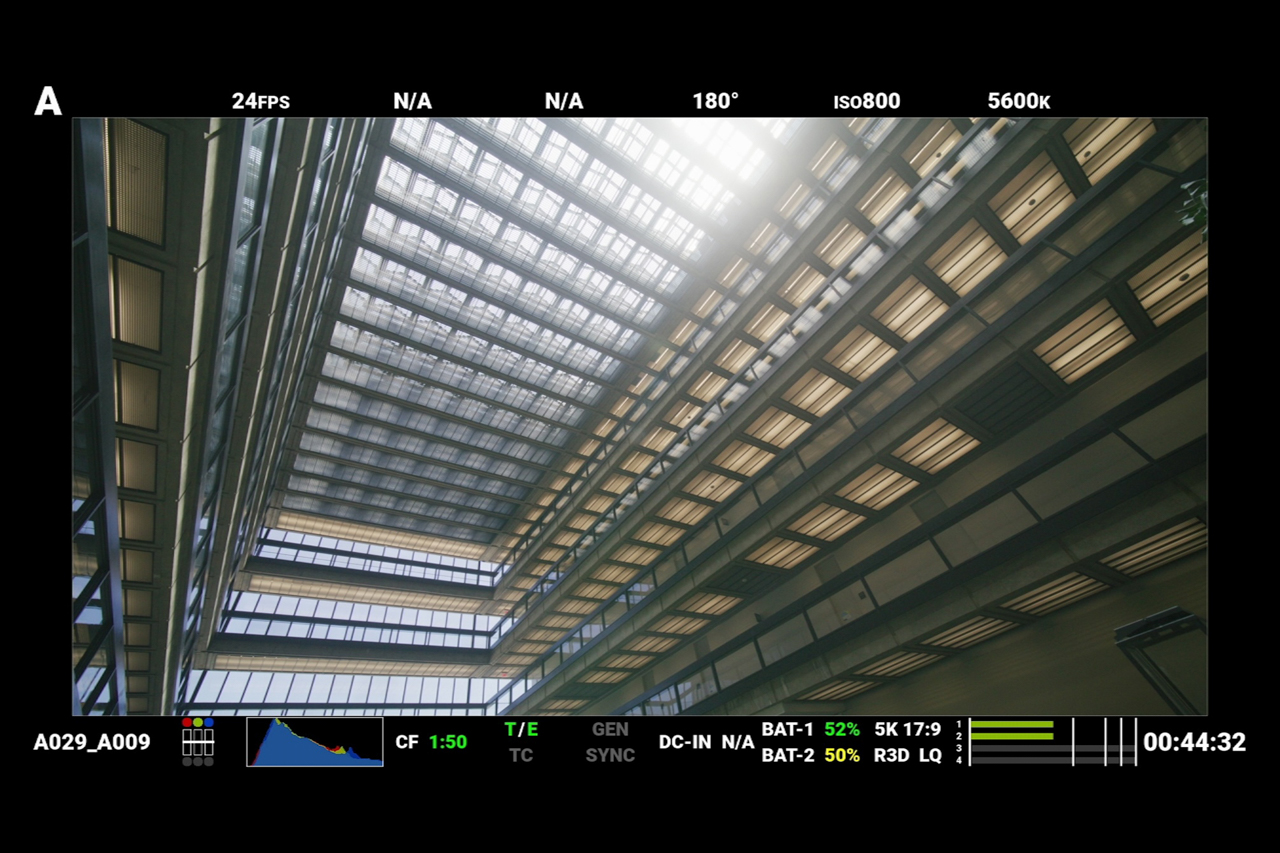 Monitor view from Red Digital Cinema behind the scenes at Bell Works in Holmdel New Jersey. 